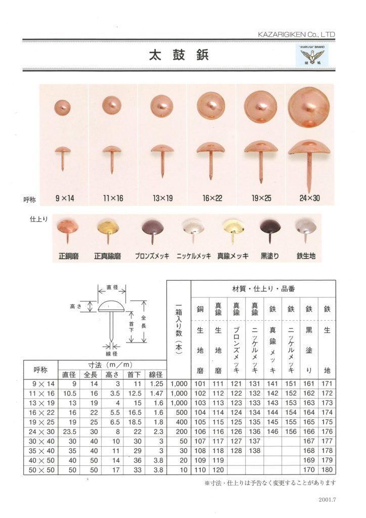 錺技研 錺鋲総合カタログ - 株式会社 大久保